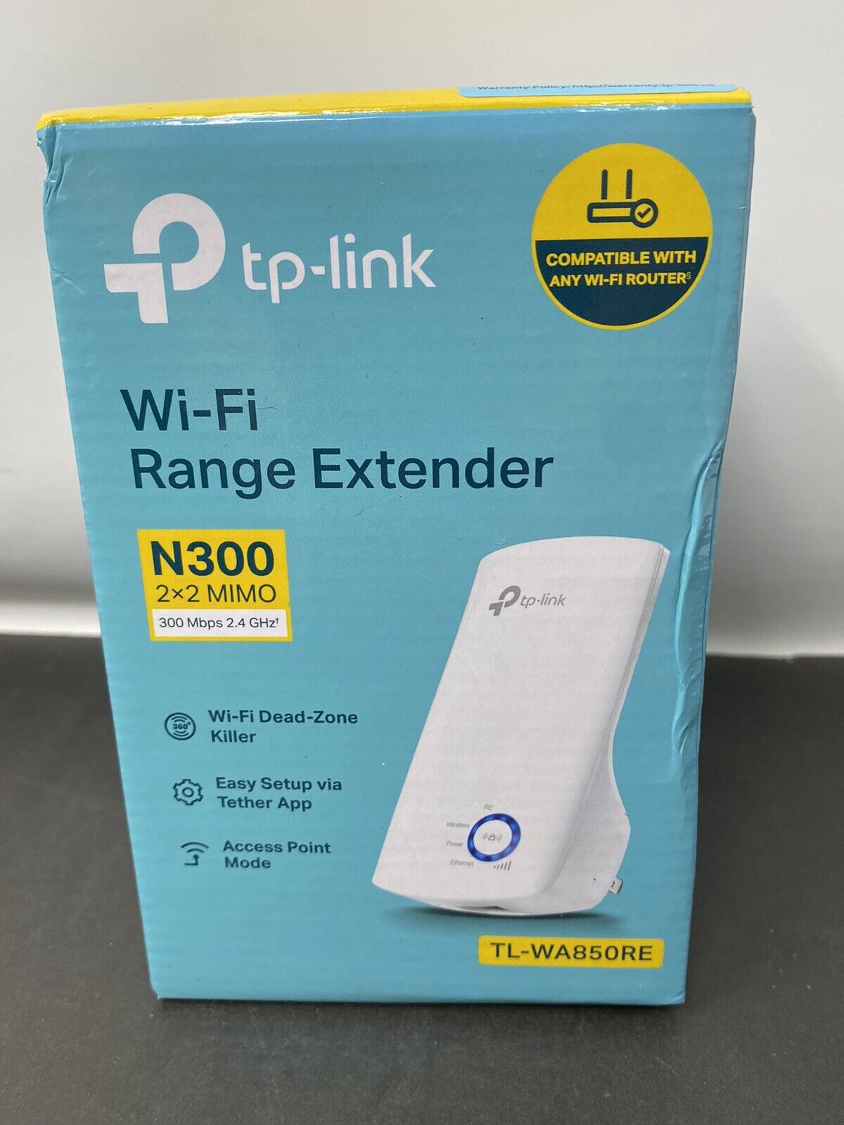 TP-Link 300Mbps Wi-Fi Range Extender Wall-Plug Design TL-WA850RE White 2018 New