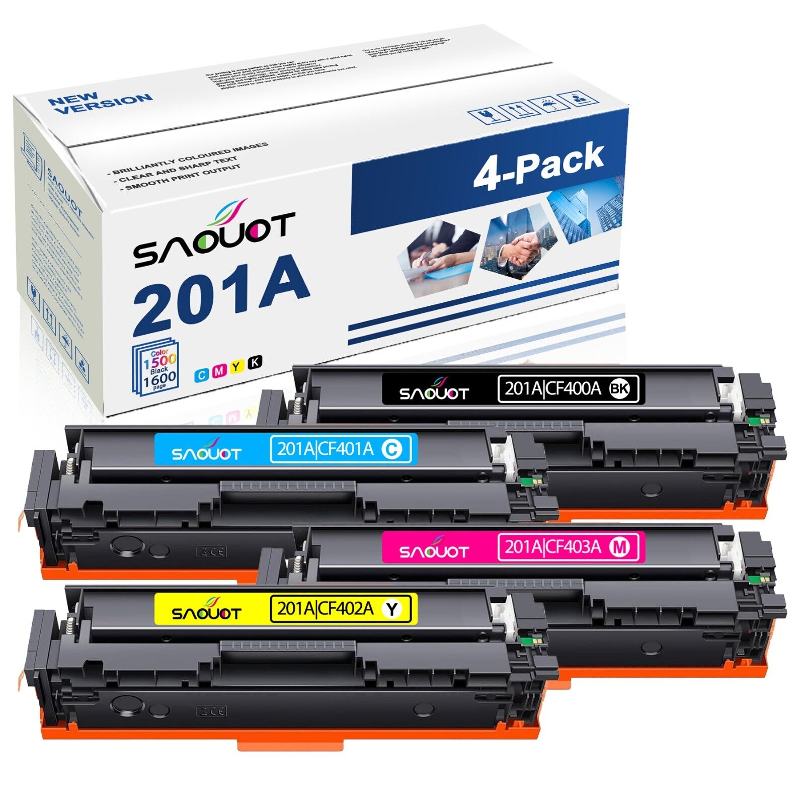 201A Toner Cartridge Replacement for HP 201A 201X CF400A MFP M277c6, KCMY
