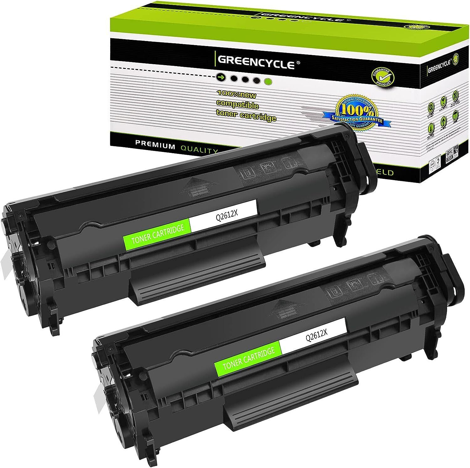 2PK greencycle High Yield Compatible Toner Cartridge for HP 12X Q2612X 1022 1020