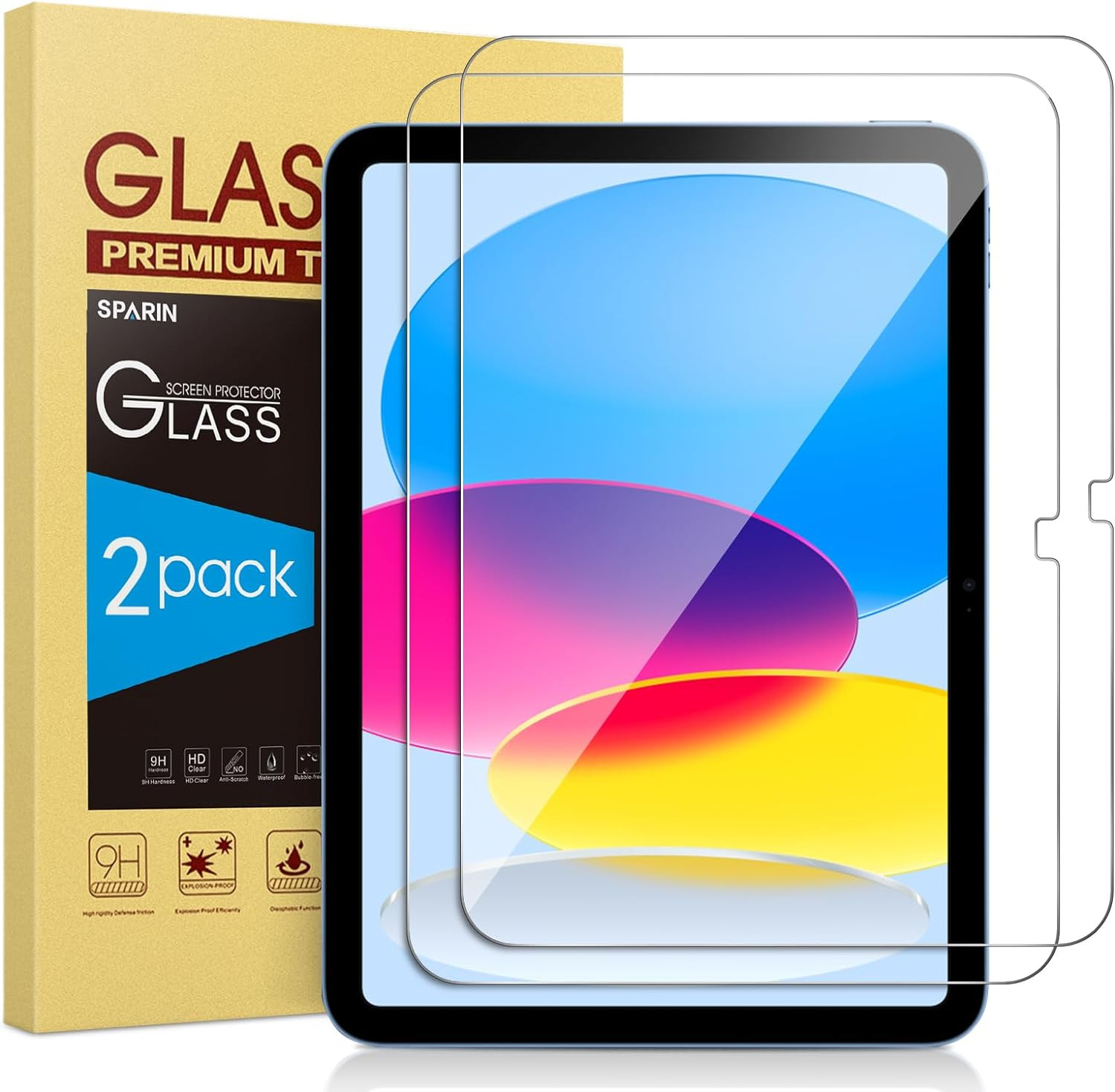 Paquete de 2 protectores de pantalla de vidrio para iPad 10.9