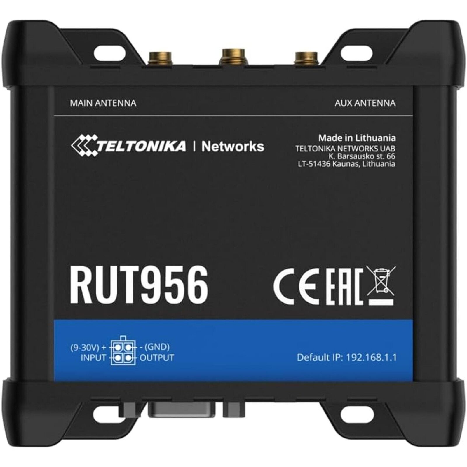 Teltonika RUT956A00A00 Dual SIM Industrial 4G LTE Cat4 Cellular Router RUT956