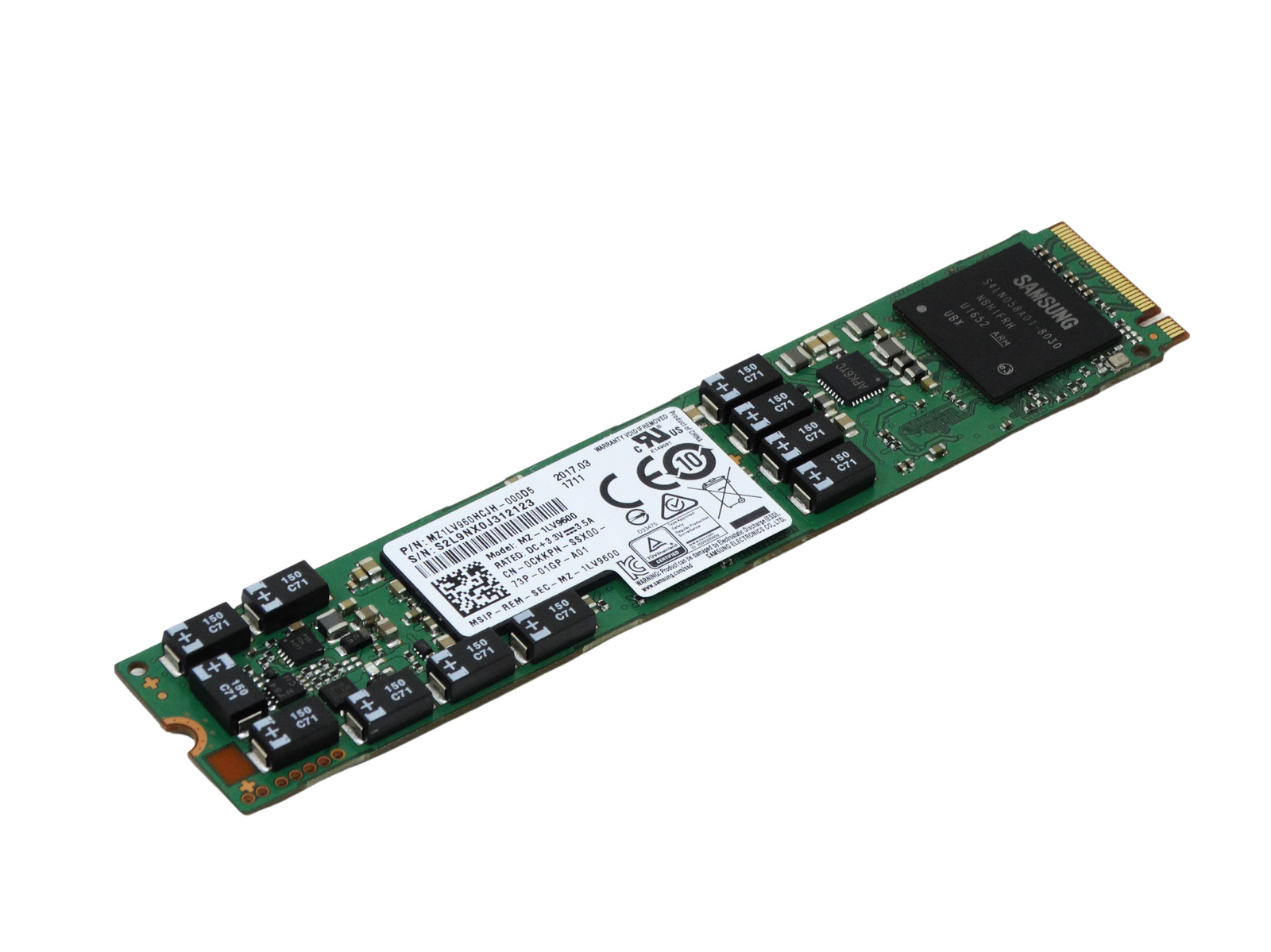 CKKPN Dell / Samsung PM953 M.2 NVMe PCIe 3.0 x4 SSD MZ-1LV9600 MZ1LV960HCJH 