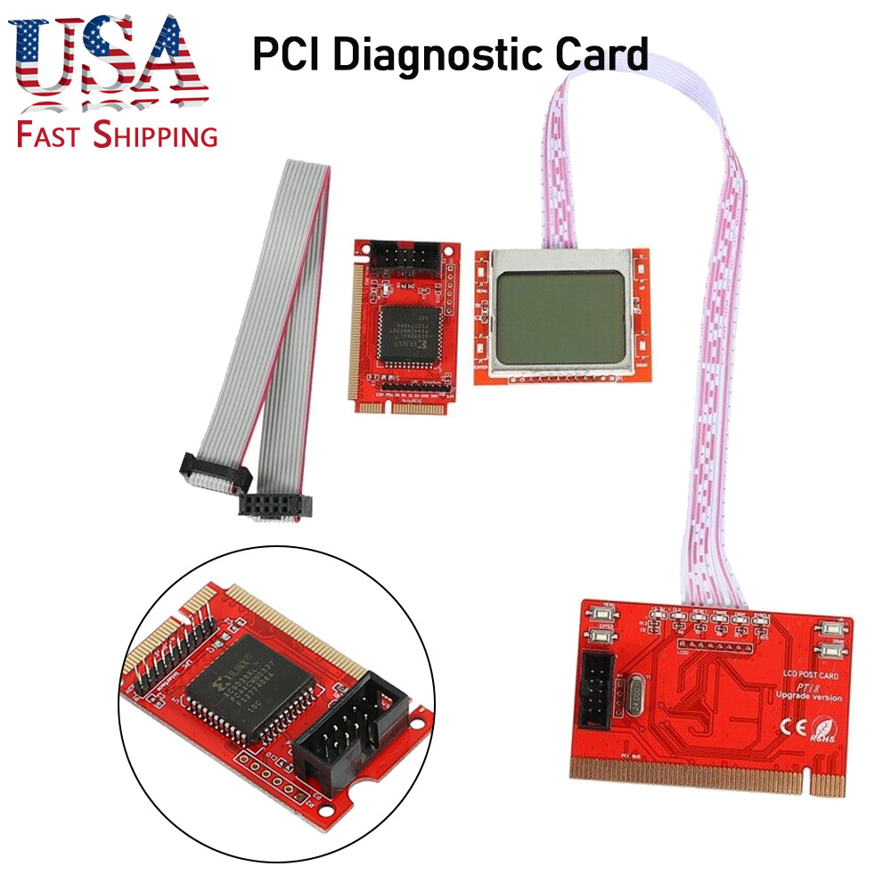 Dual Screen LCD Mini PCI-E PCI LPC Diagnostic Analyzer Test Debug Post Card