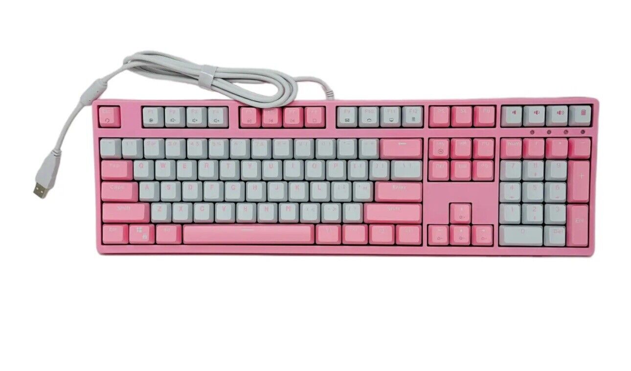 Manbala Pink Wired Mechanical Keyboard, 108 Key Gaming Keyboard Comfort Keycap,