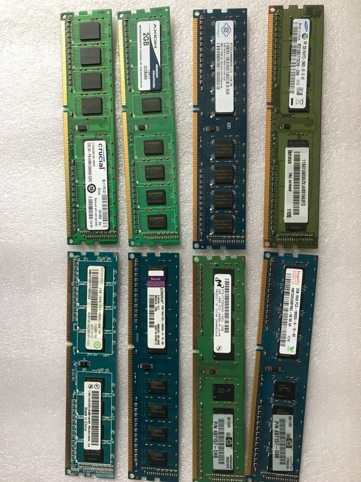 LOT OF 37 pcs, 2GB PC3-10600 Ram, works for intel or AMD PC, US seller