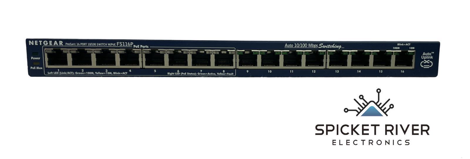 NetGear ProSafe FS116P 16-Port Fast Ethernet 10/100 PoE Network Switch