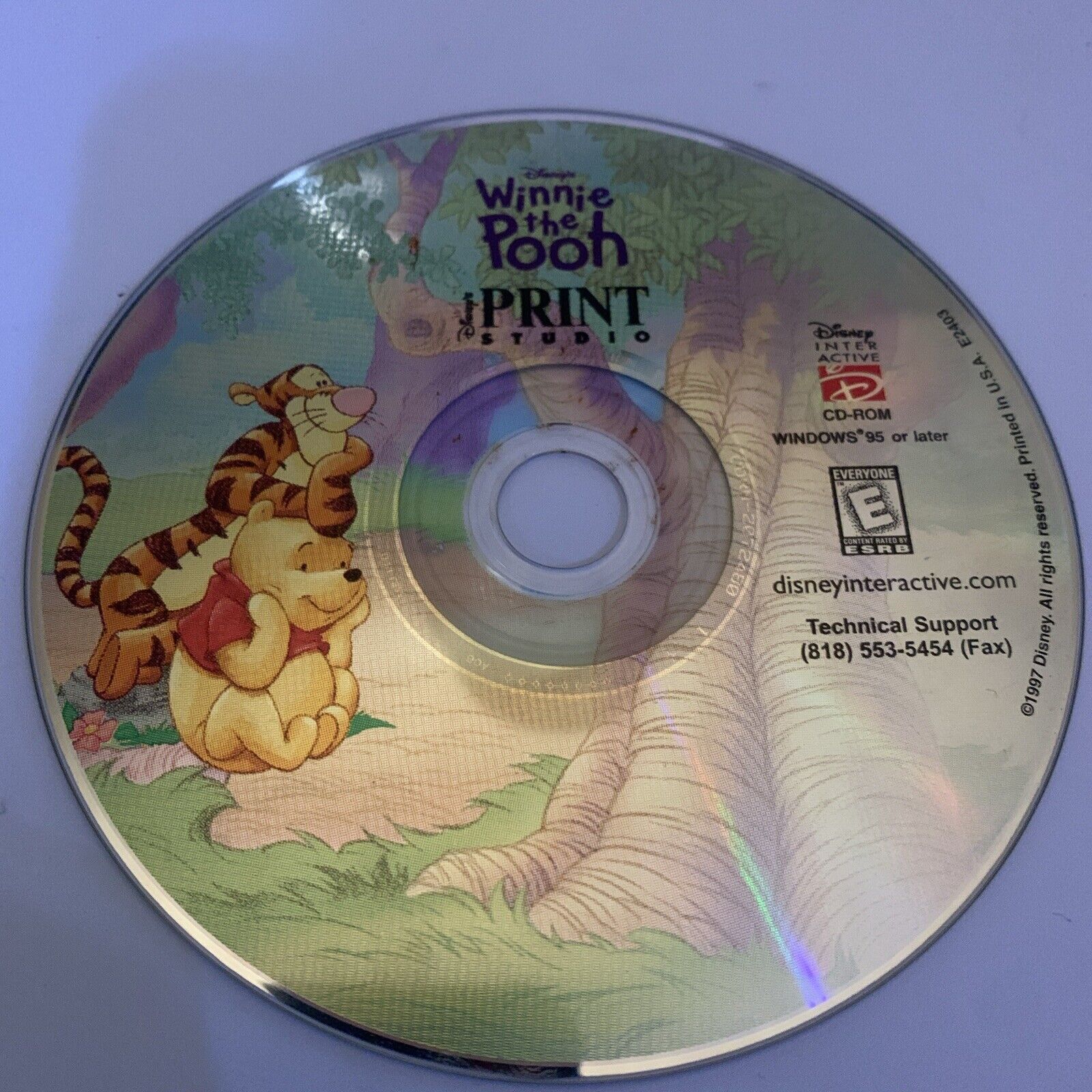 Disney’s Winnie The Pooh Print Studio Windows 95 Resurfaced Disc Only