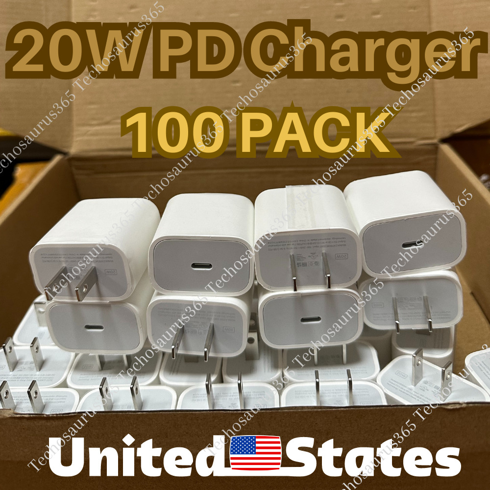 100x 20W USB C Type C Power Adapter Fast Charger Block For iPhone iPad Samsung 
