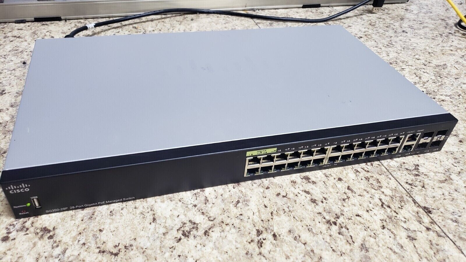 Cisco SG350-28P-K9 28-Port Gigabit 24x PoE 2x Combo 2x SFP Managed Switch