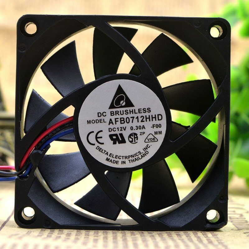 Delta 12v DC 0.30a 70x20mm 3-Wire Fan AFB0712HHD computer CPU cooling fan New