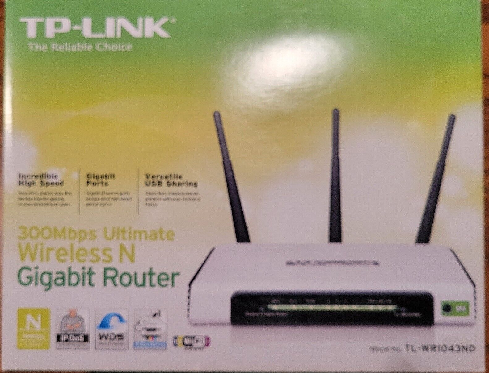 TP-Link TL-WR1043ND 300 Mbps 4-Port Gigabit Wireless N Router,  Used
