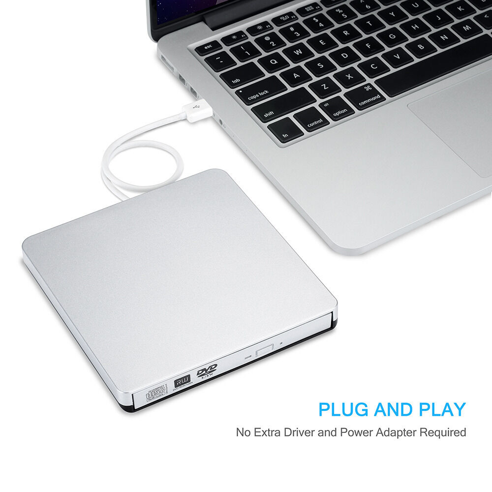 Slim External USB 2.0 DVD CD RW Writer Drive Burner Reader Player For Laptop PC