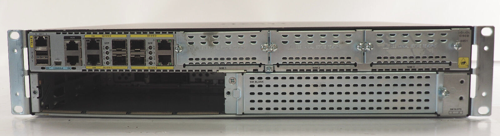 Cisco ISR4451-X/K9 V07 Integrated Services Router w/ 1 x 450W PSU NO Front Panel