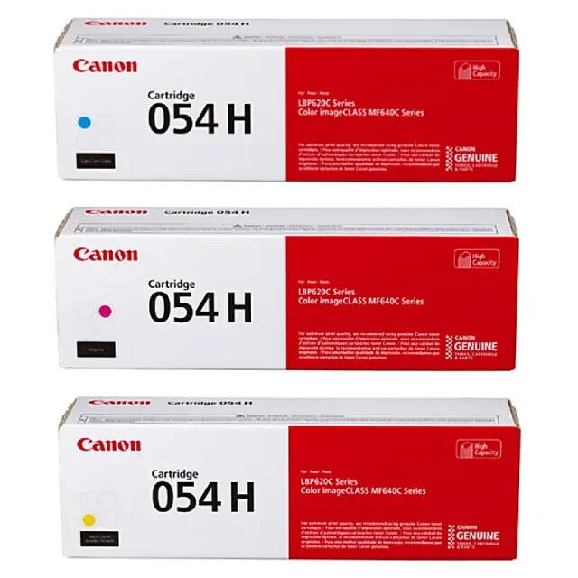 Canon 054H Cyan/Magenta/Yellow High Yield Toner Cartridges Combo, Pack Of 3
