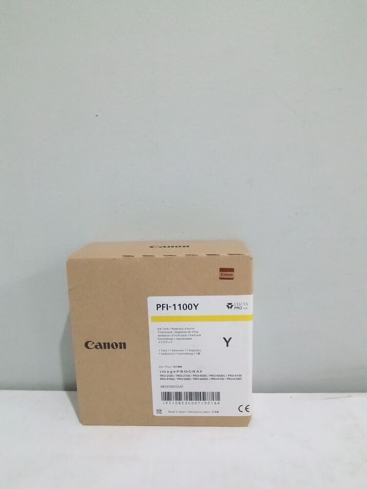 Canon PFI-1100 Yellow Pigment Ink Tank EXP 2023