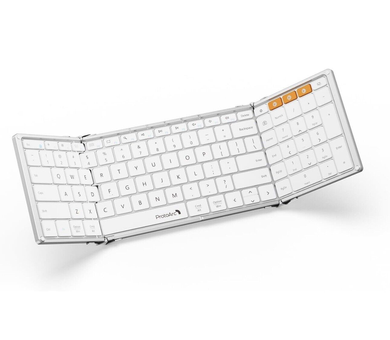 Protoarc Keyboard XK01 A Foldable White Bluetooth Keyboard Wireless Full Size