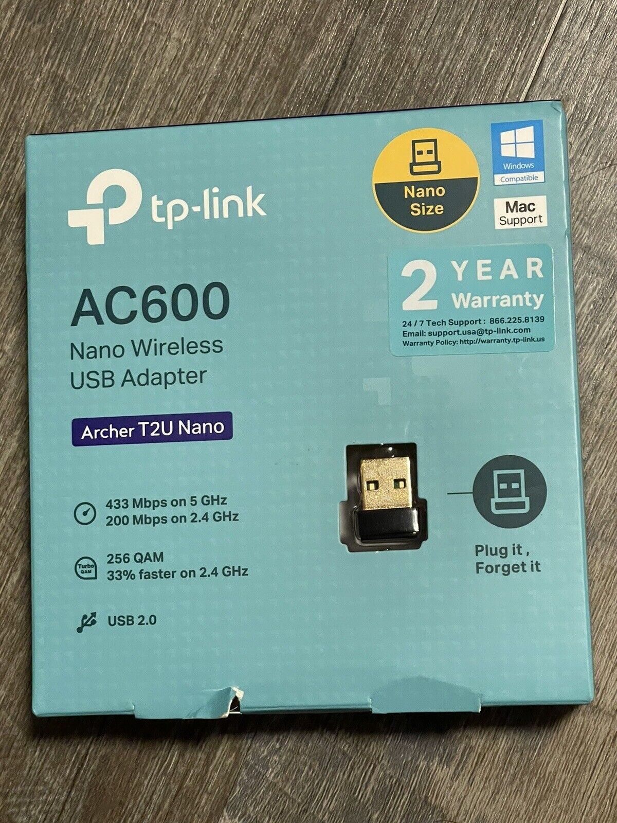 Tp-Link AC600 Nano Wireless USB Adapter | Archer T2U Nano - Open Box