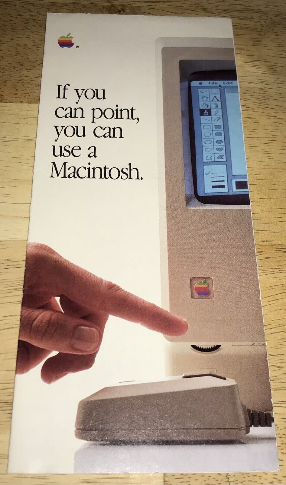 RARE 1984 Macintosh 128K M0001 Apple Dealer Fold-Out Advertising Brochure NICE