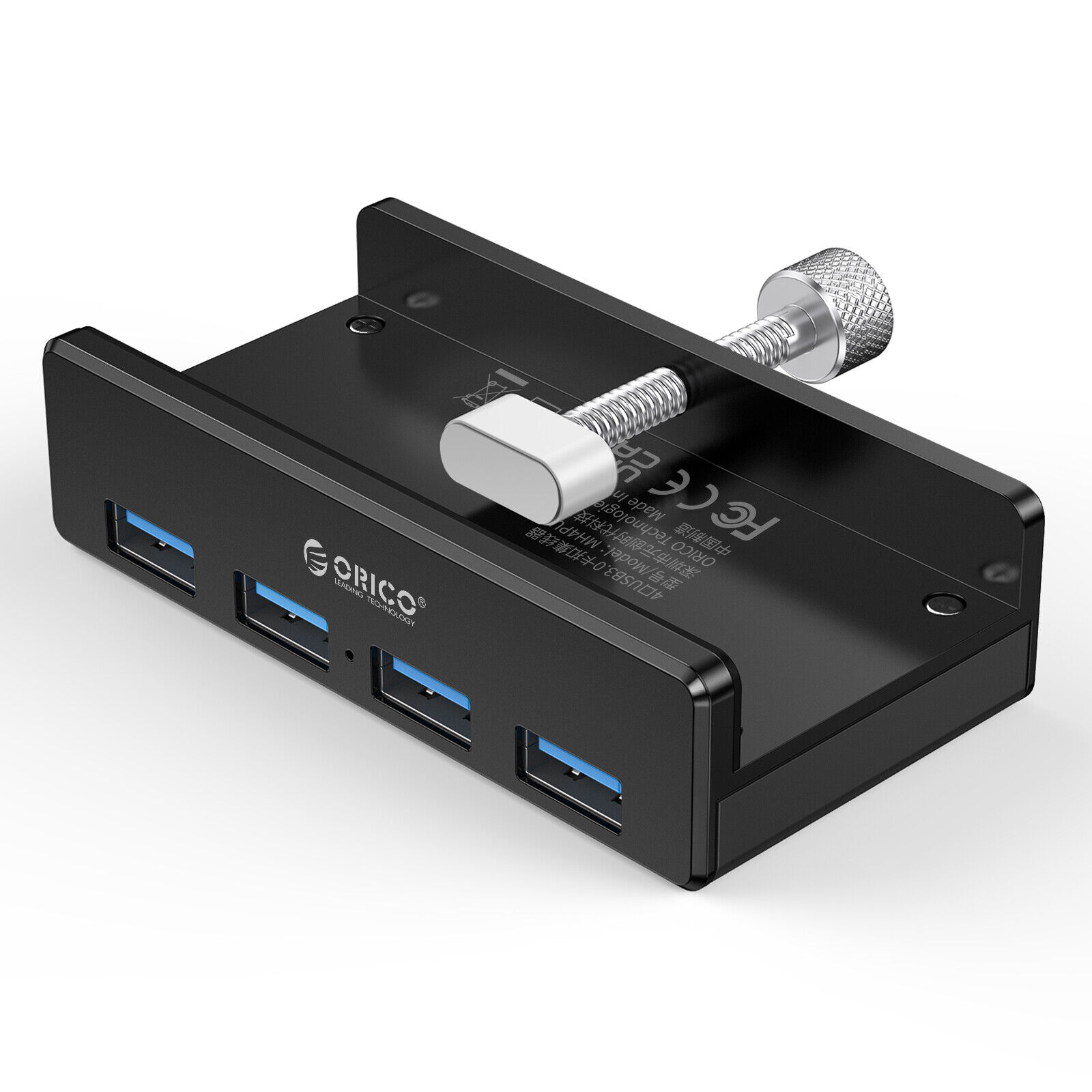 ORICO USB 3.0 Clamp Hub Aluminum 4-Port Hub 3.0 USB w/ Power Supply Port & Cable