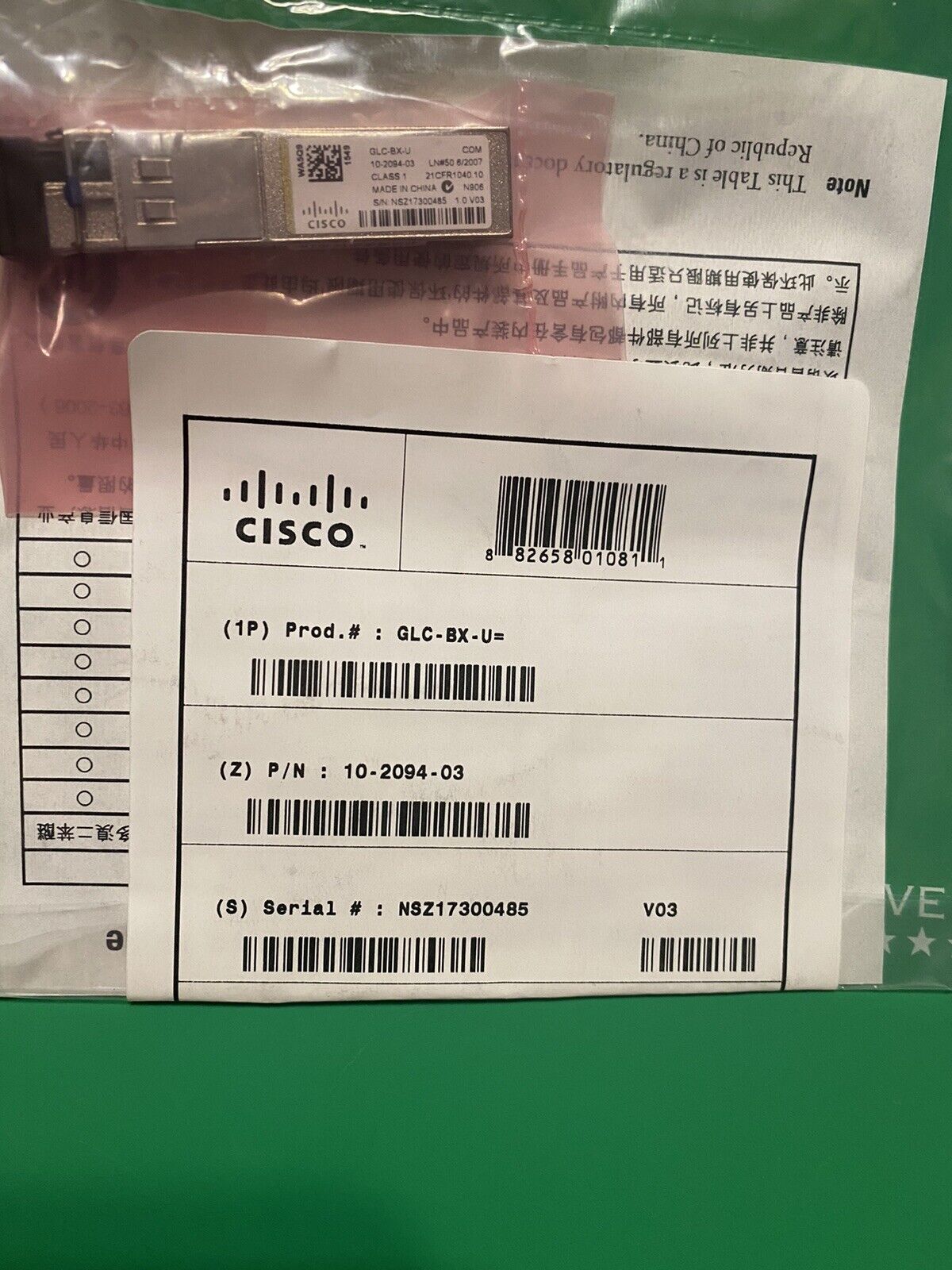 Cisco Original GLC-BX-U New Sealed