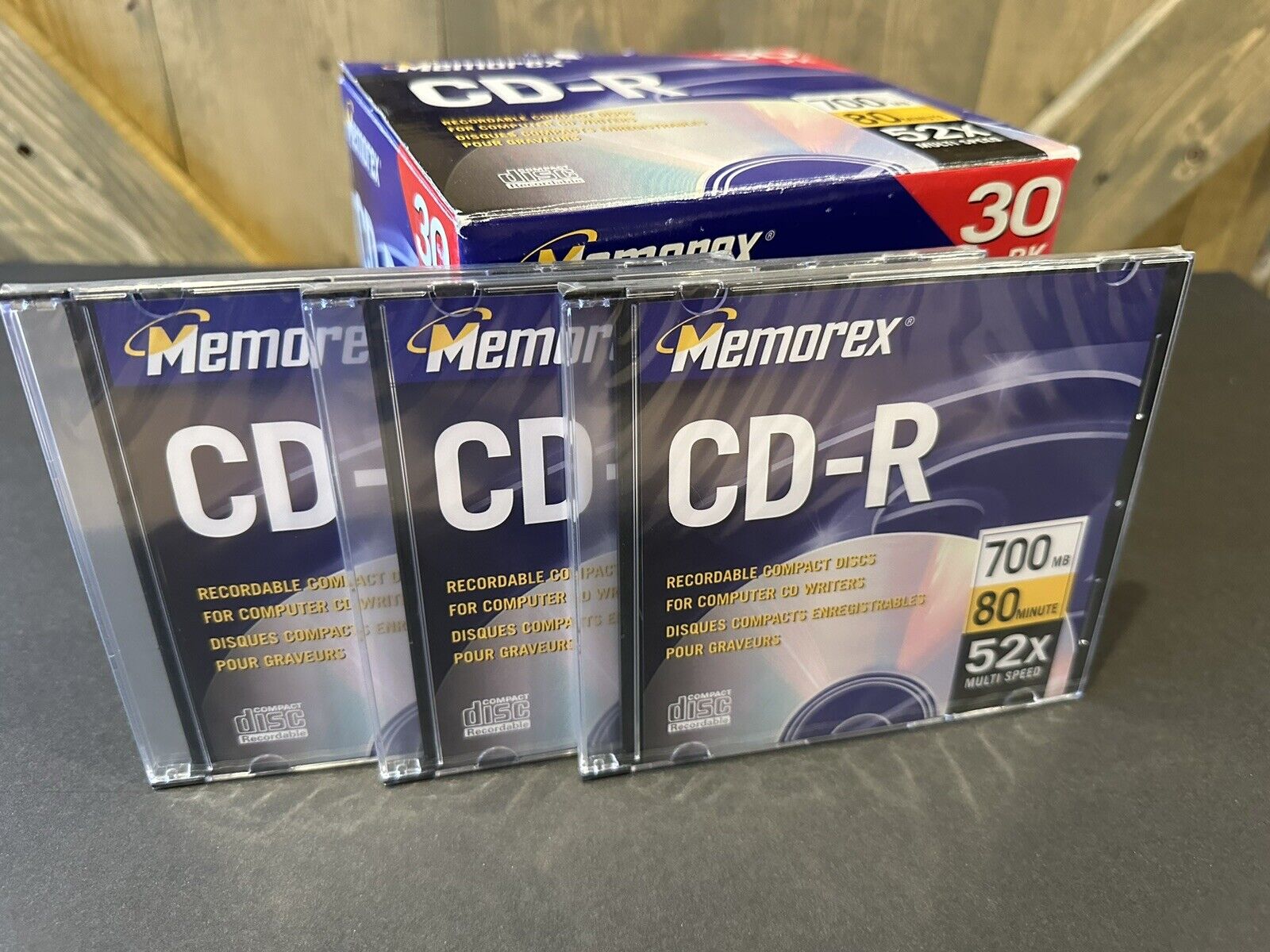 Memorex CD-R 27 unopened 30 Pack Slim Jewel Cases 80 Minute 700 MB New Old Stock