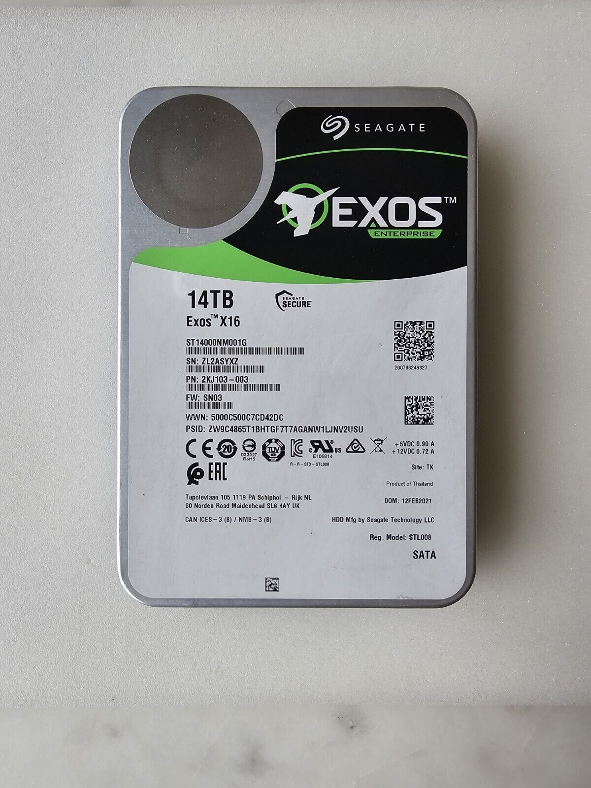 Seagate Exos X16 ST14000NM001G 14TB HDD SATA 6Gb/s 3.5\