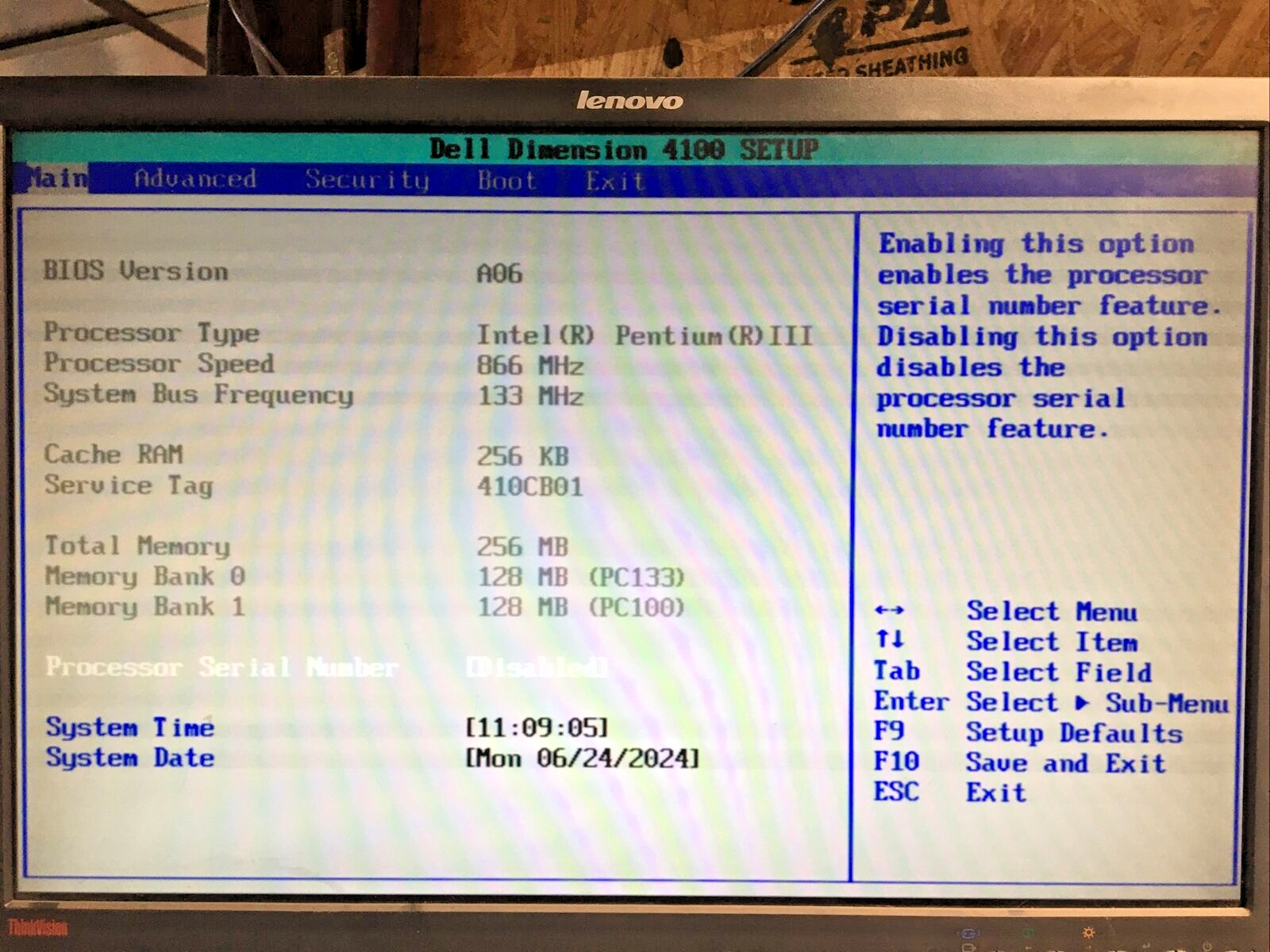 Dell Dimension 4100 Computer Intel Pentium III 3 866MHz 256MB RAM Boots to BIOS