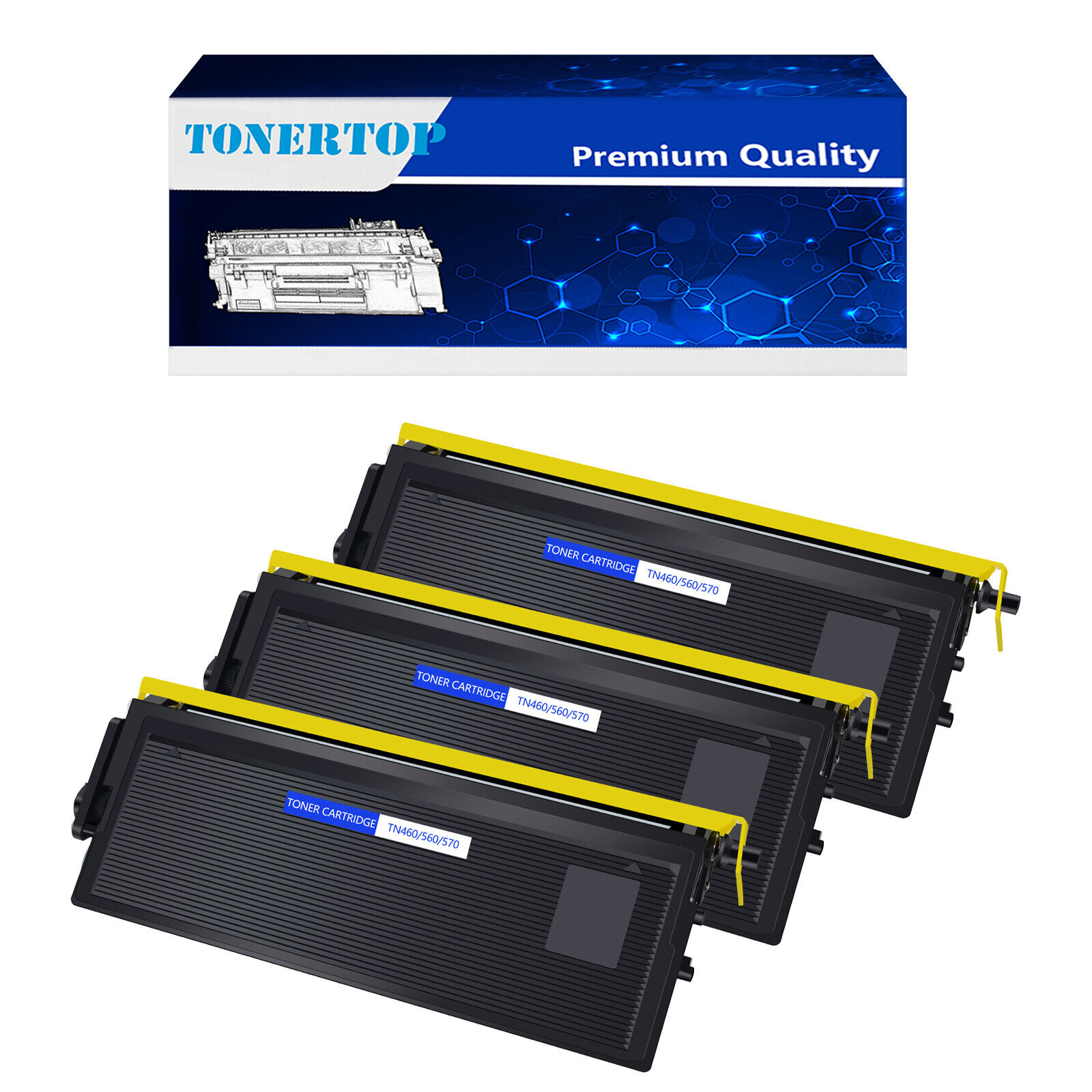 3PK TN430 TN460 Black Toner Cartridge For Brother Intellifax 4750p 4100e Printer