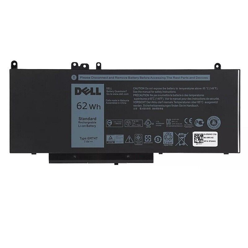Genuine 6MT4T Battery For Dell Latitude E5450 E5470 E5570 K3JK9 7V69Y R9XM9 62Wh