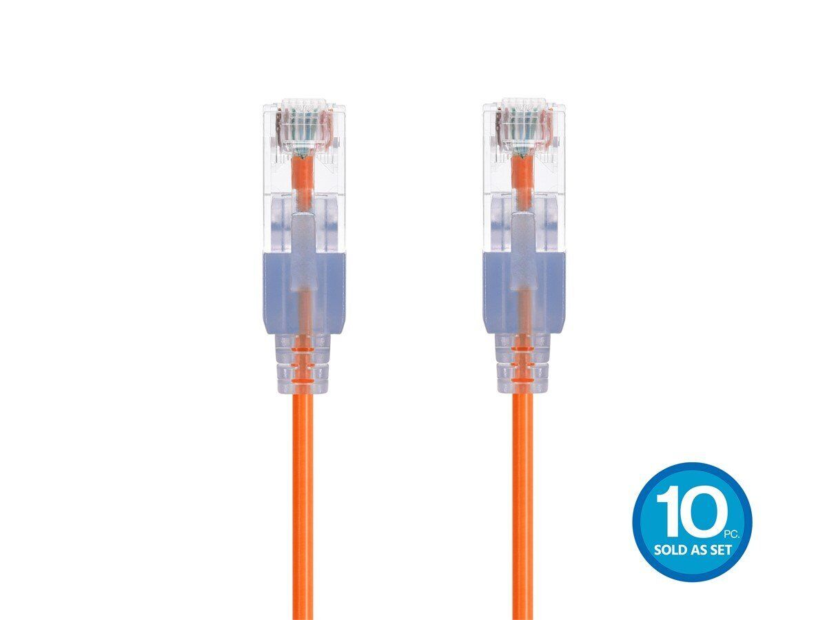 Monoprice Cat6A Ethernet Patch Cable - 5 feet Orange | Snagless RJ45 550Mhz UTP