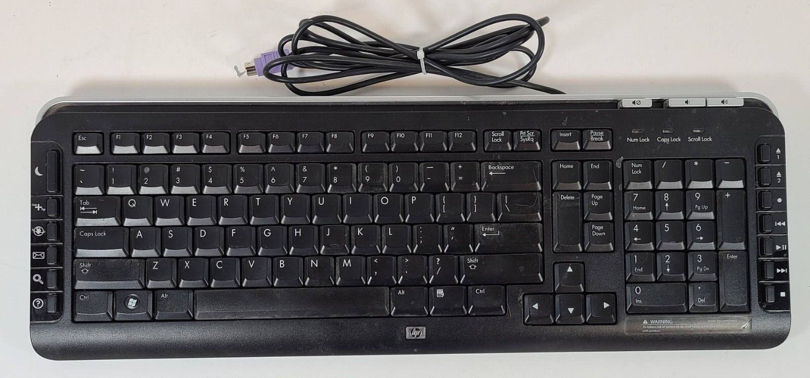 HP Genuine Wired PS/2 Keyboard Model No. 5188-6077 Rev. 2.4 Black KB-0630