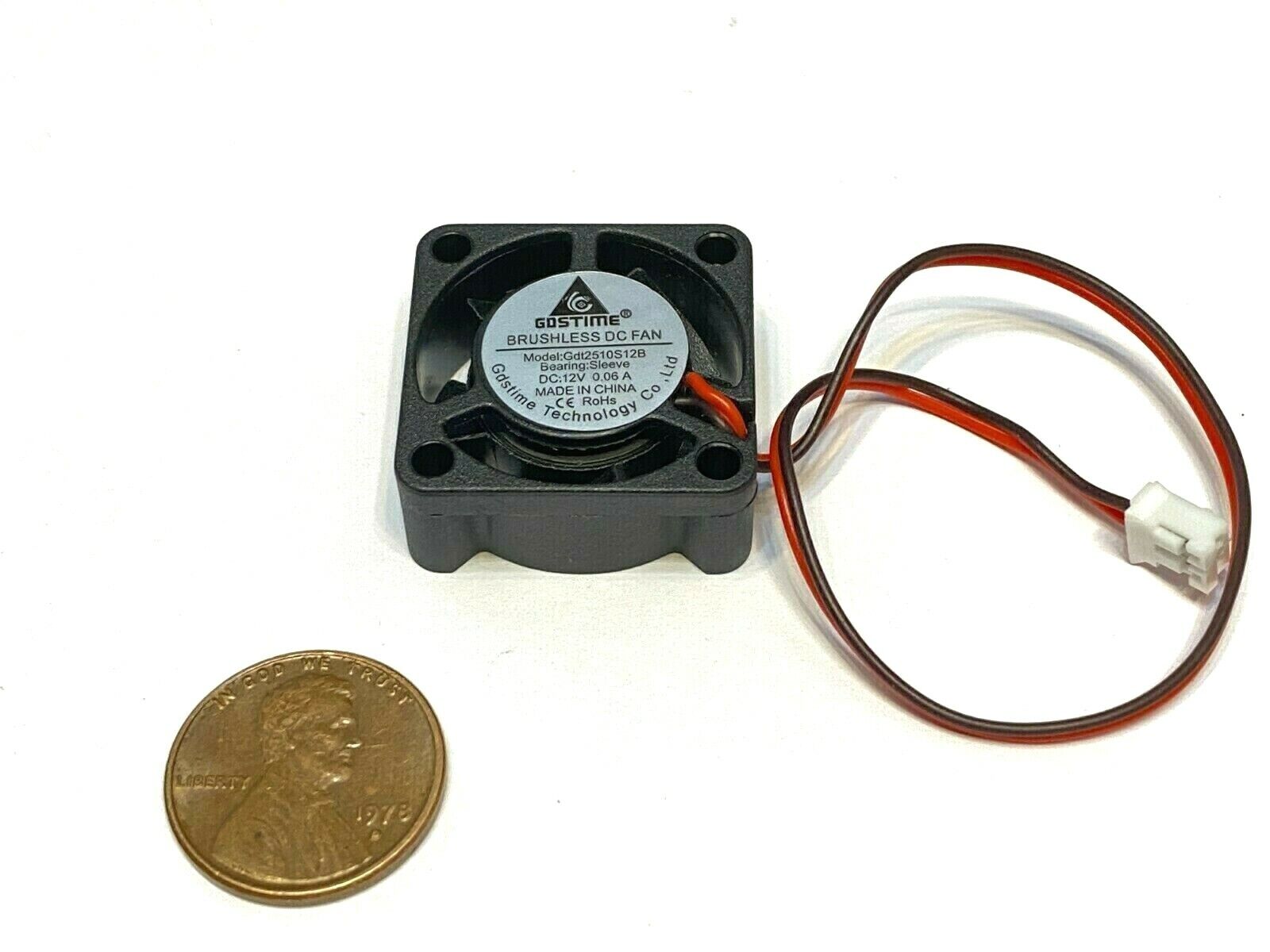 1 GDStime 25mm Mini Cooling Fan 2510 2pin DC Small Micro 12v WD