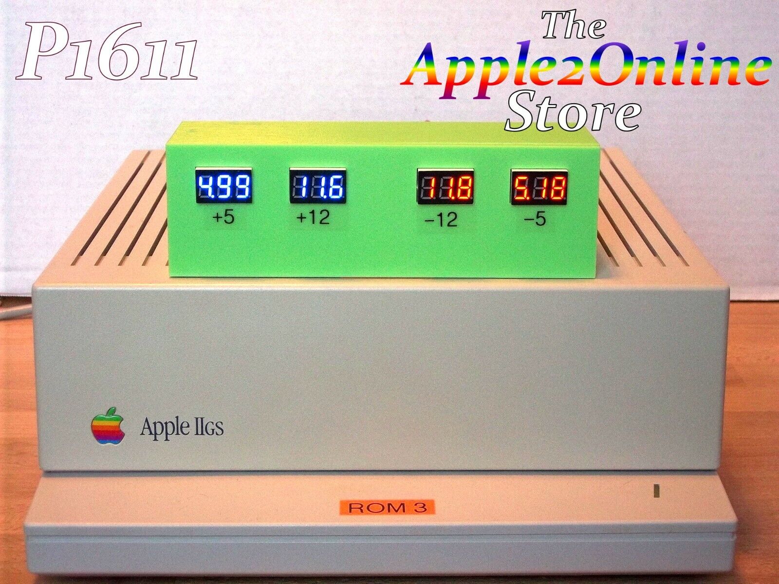 ✅ 🍎 Apple II+ IIe & IIGS Continuous Power Monitor Display WHITE or MINT GREEN
