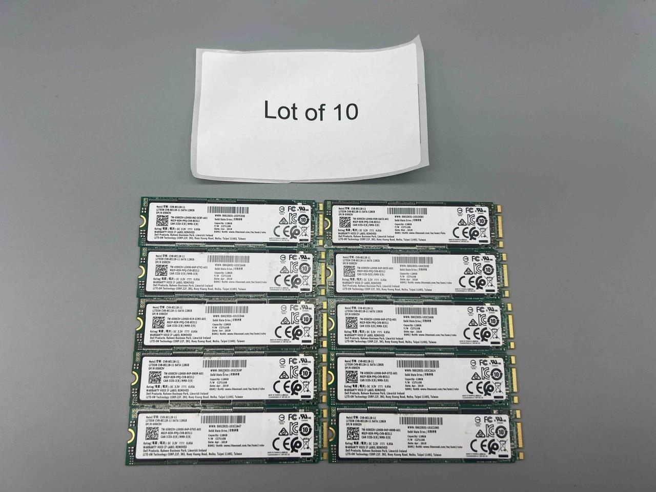 Lot of 10 LITE-ON 128GB M.2 SATA 2280 mm SSD CV8-8E128-11 059X3V DELL HP