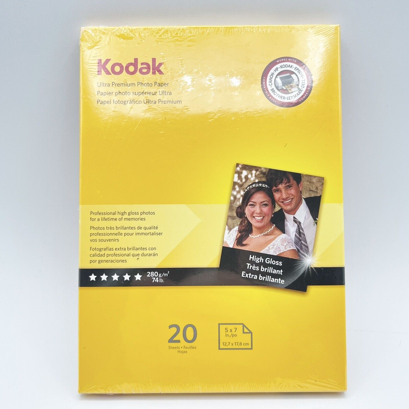 NEW Kodak Ultra Premium Photo Paper 5x7 High Gloss 20 Sheets SEALED 1801711 