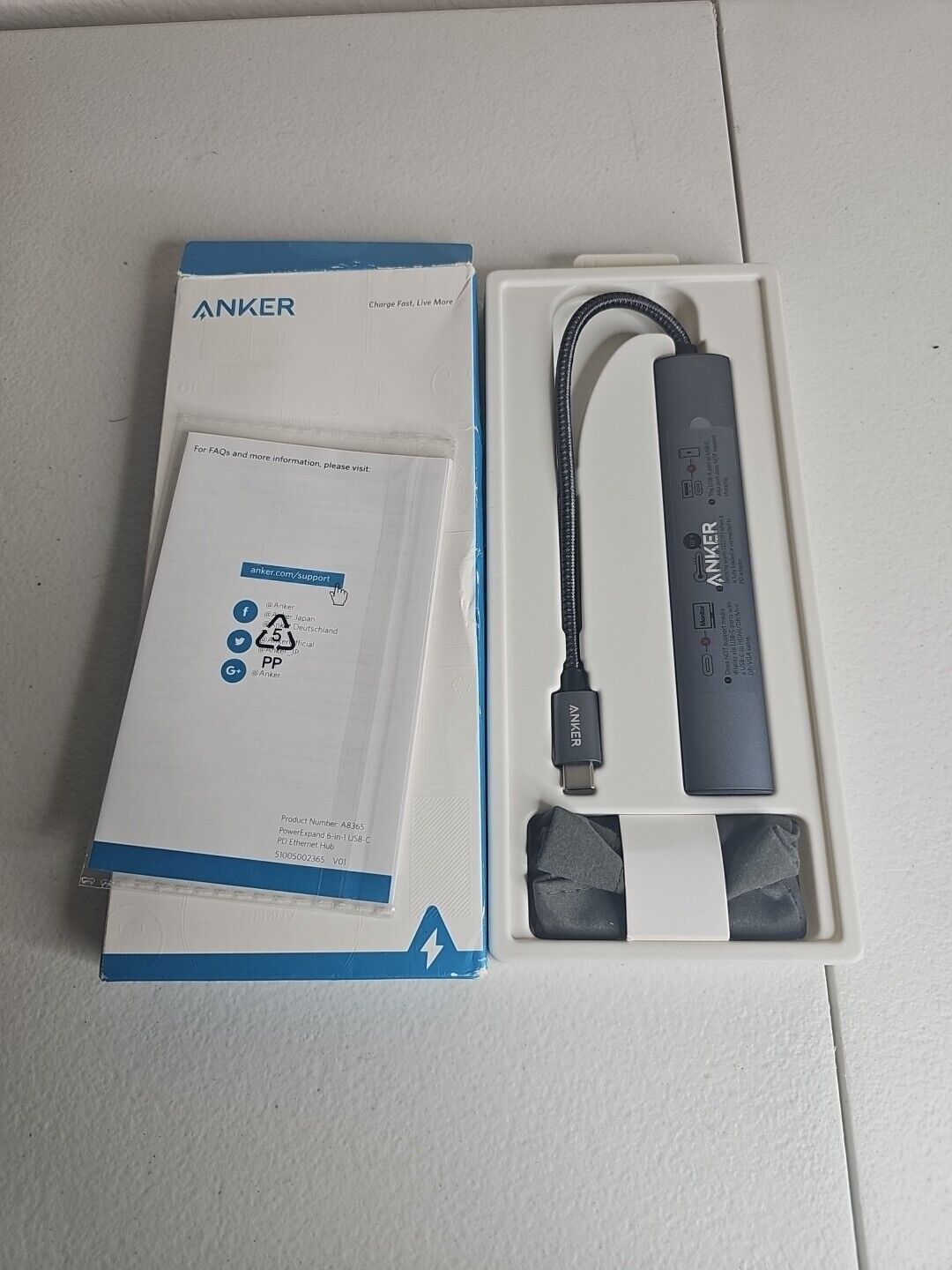 Anker Power Expand 6 In 1 USB-C PD Ethernet Hub PD 65W USB-C Port 4K HDMI A8365