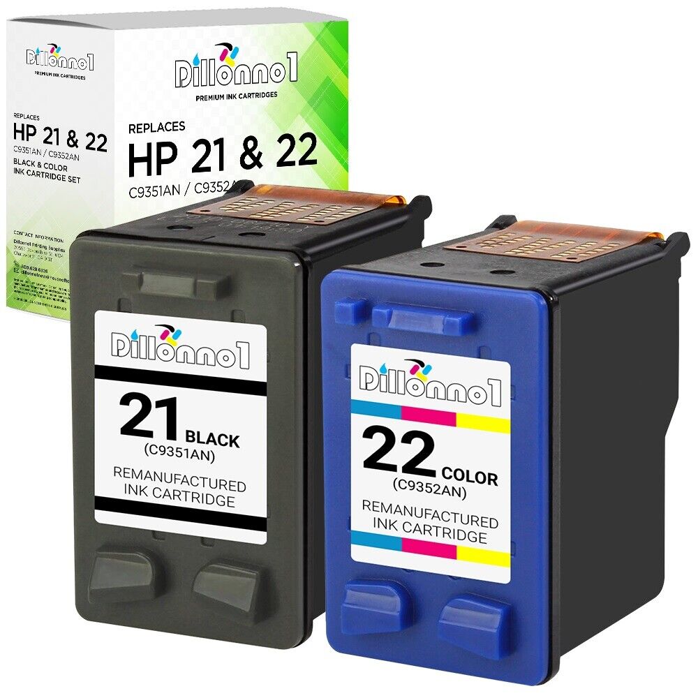 2PK For HP 21 HP 22 Black Color Ink Combo For Deskjet 3910 3920 3930 3940