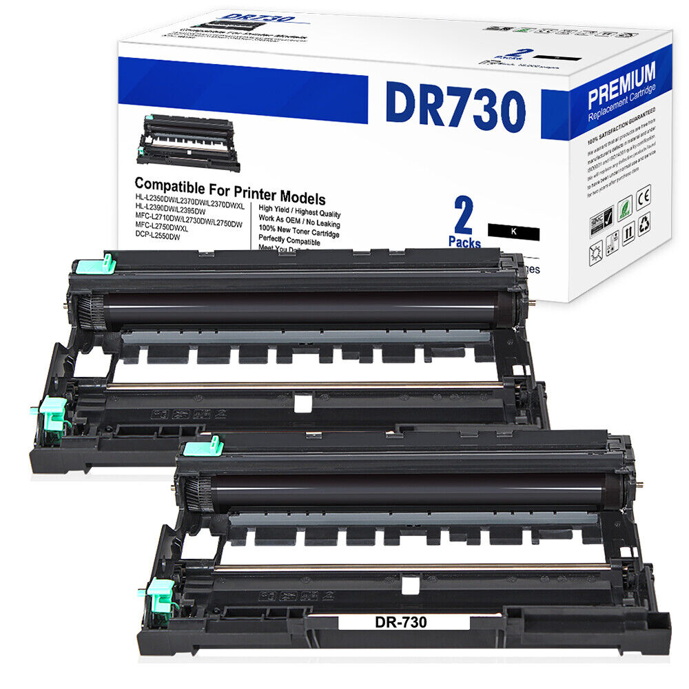 2 PACK DR730 Drum Unit DR760 For Brother HL-L2350DW L2370DW MFC-L2710DW printer