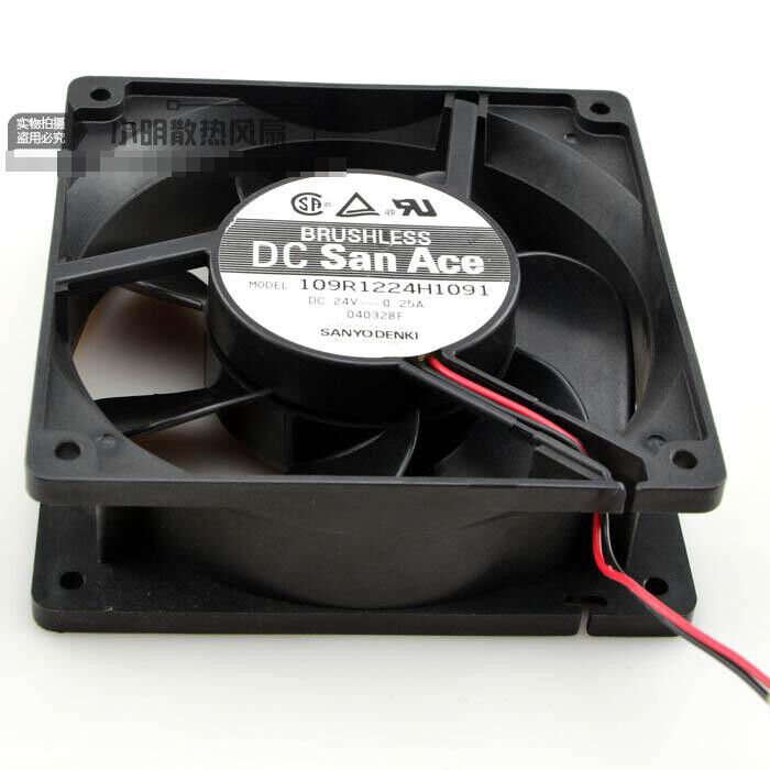 1 pcs Sanyo 109R1224H1091 24V 0.25A 12CM 120*38 2-line axial cooling fan