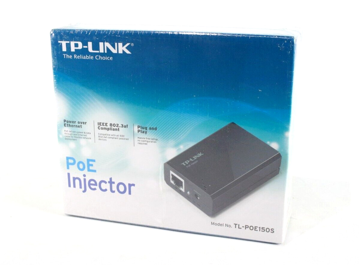 Brand NEW TP-Link PoE Injector Gigabit Ethernet 802.3af TL-POE150S (AMX)