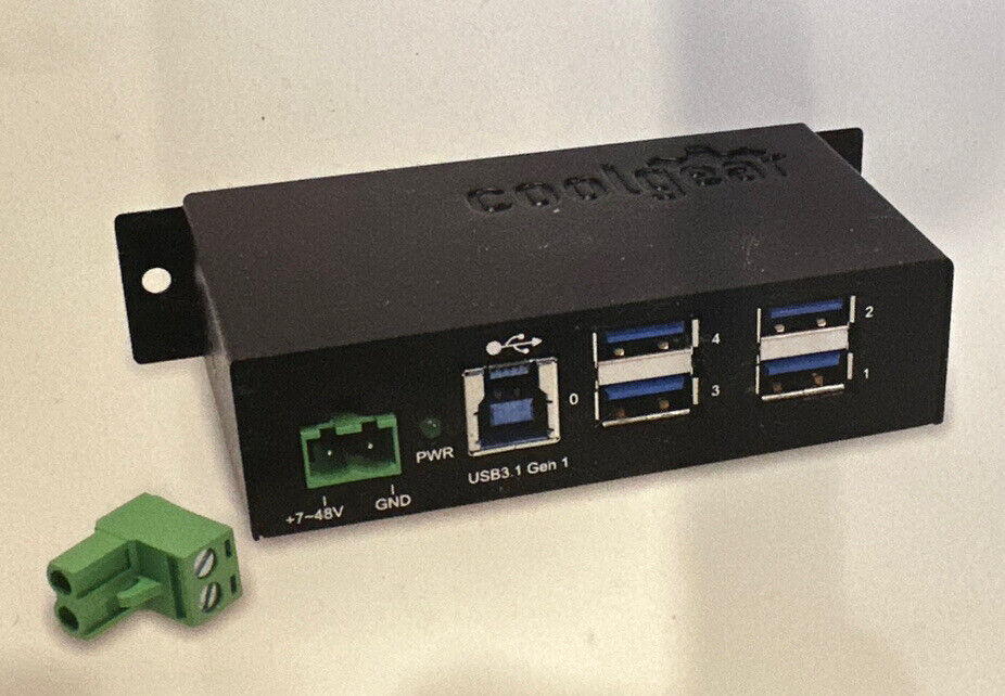 Coolgear 4 Port USB 3.2 Gen 1 Powered Hub w/ESD Surge Protection New