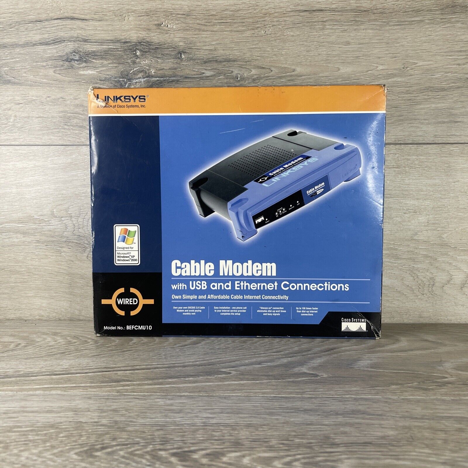 open box Cisco-Linksys BEFCMU10 Ethernet Cable Modem