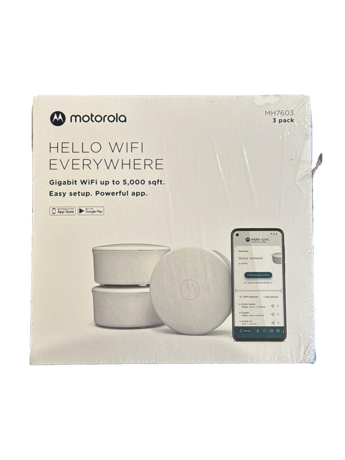 Motorola - Mesh 6 Router/Extender - MH7603  - Gigabit WiFi Covers 5000 sqft
