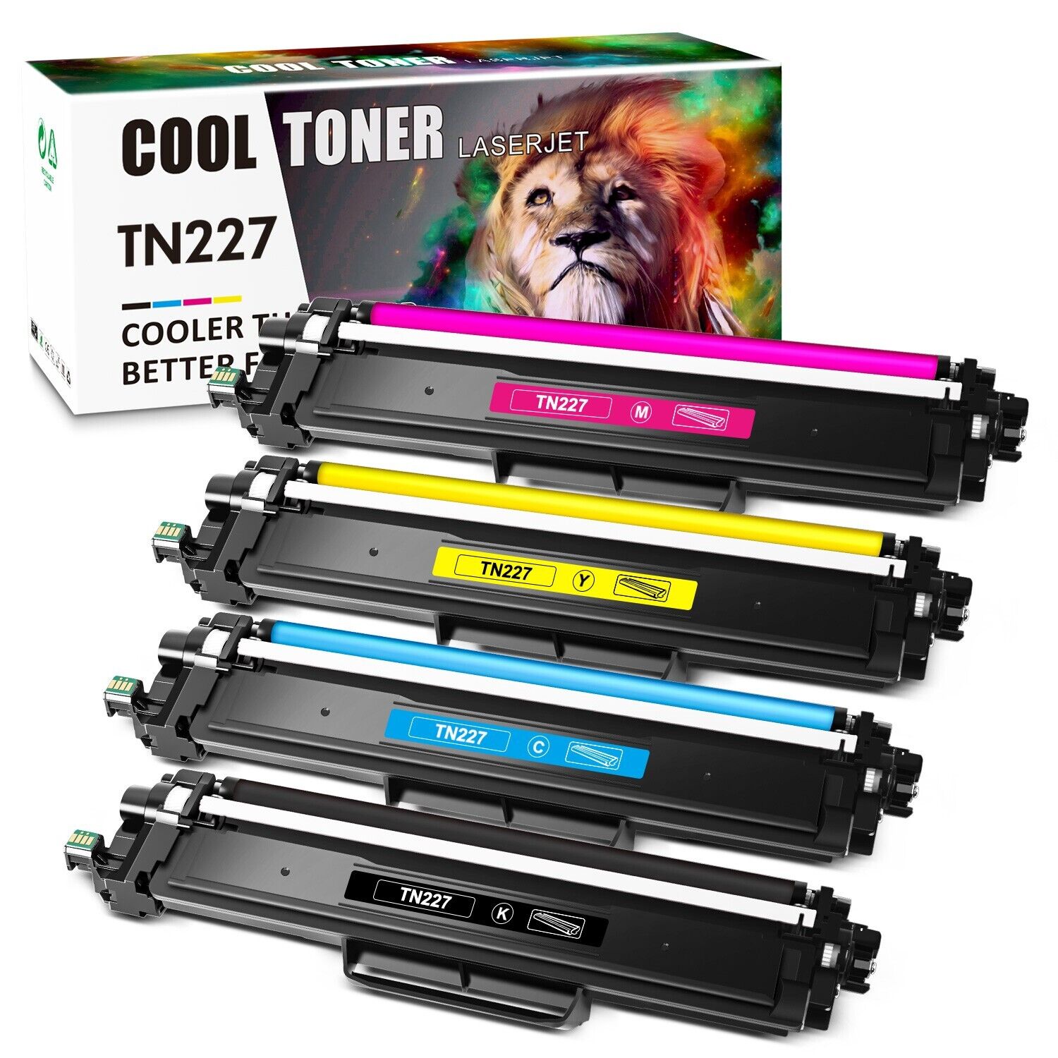 4PK TN227 BK/C/M/Y Toner Compatible With Brother TN-227 HL-L3270CDW HL-L3290CDW