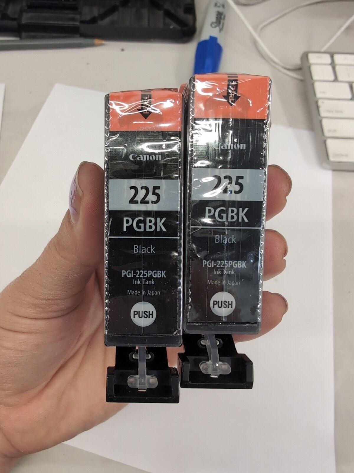 2PK Genuine Canon OEM 225 Black Ink Cartridges PGI-225 PGBK TWIN PACK
