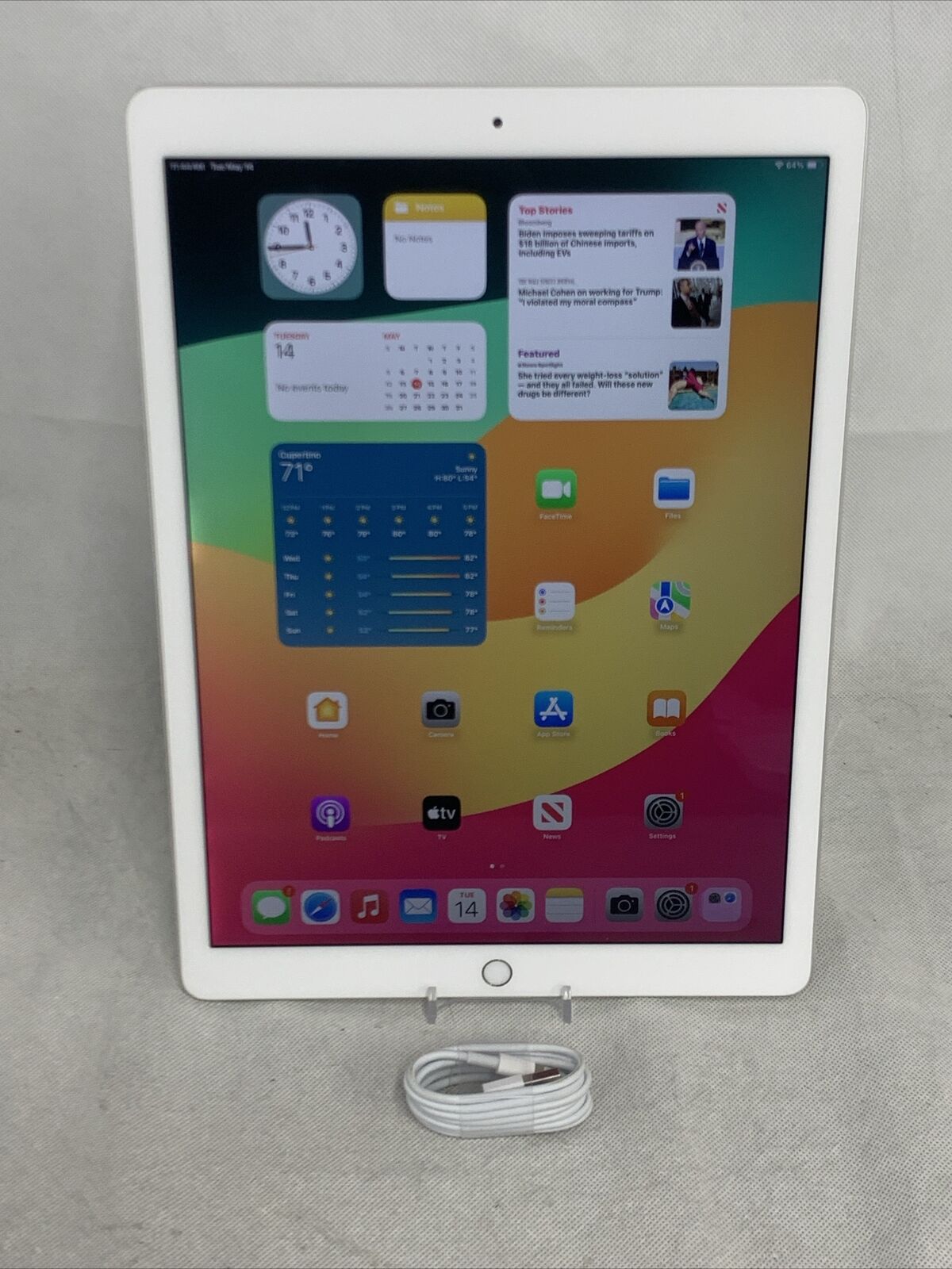 Apple iPad Pro 2nd Gen. 64GB, Wi-Fi, 12.9 in - Silver *Read*