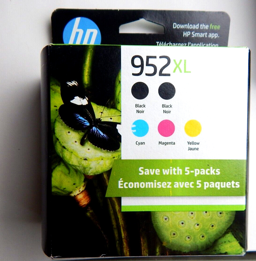 New  HP 952 XL 5 Pack High Yield Ink Cartridge Combo SEALED 6ZA00AN 2025 Genuine