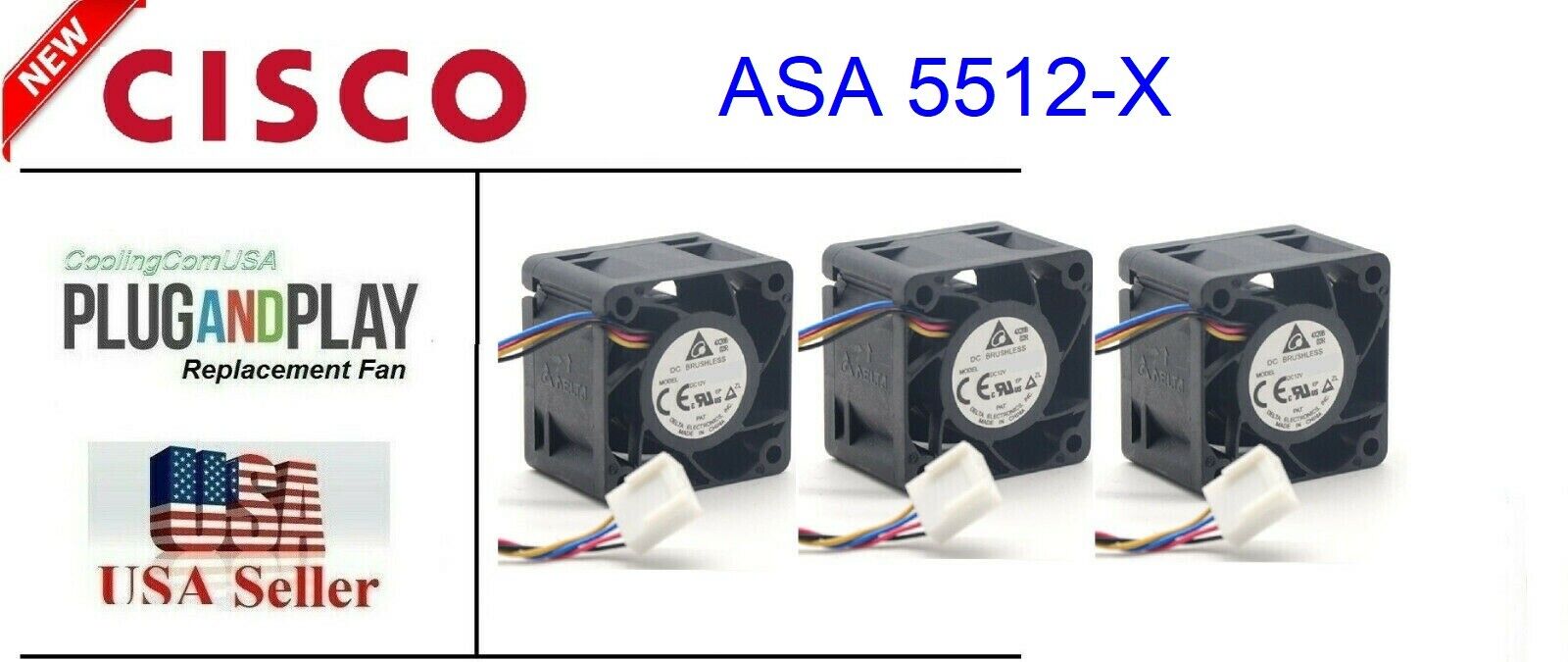 3 Pack New Replacement Fans for Cisco ASA 5512-X Satisfaction Guaranteed
