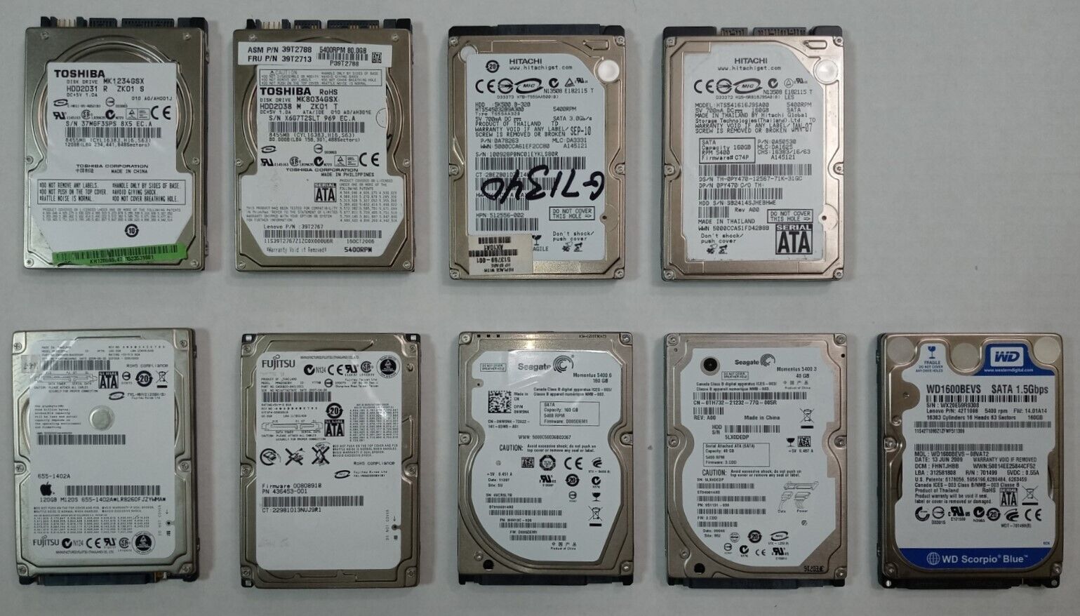 9 ASSORTED 2.5 HDD DELTETED AND FORMATED