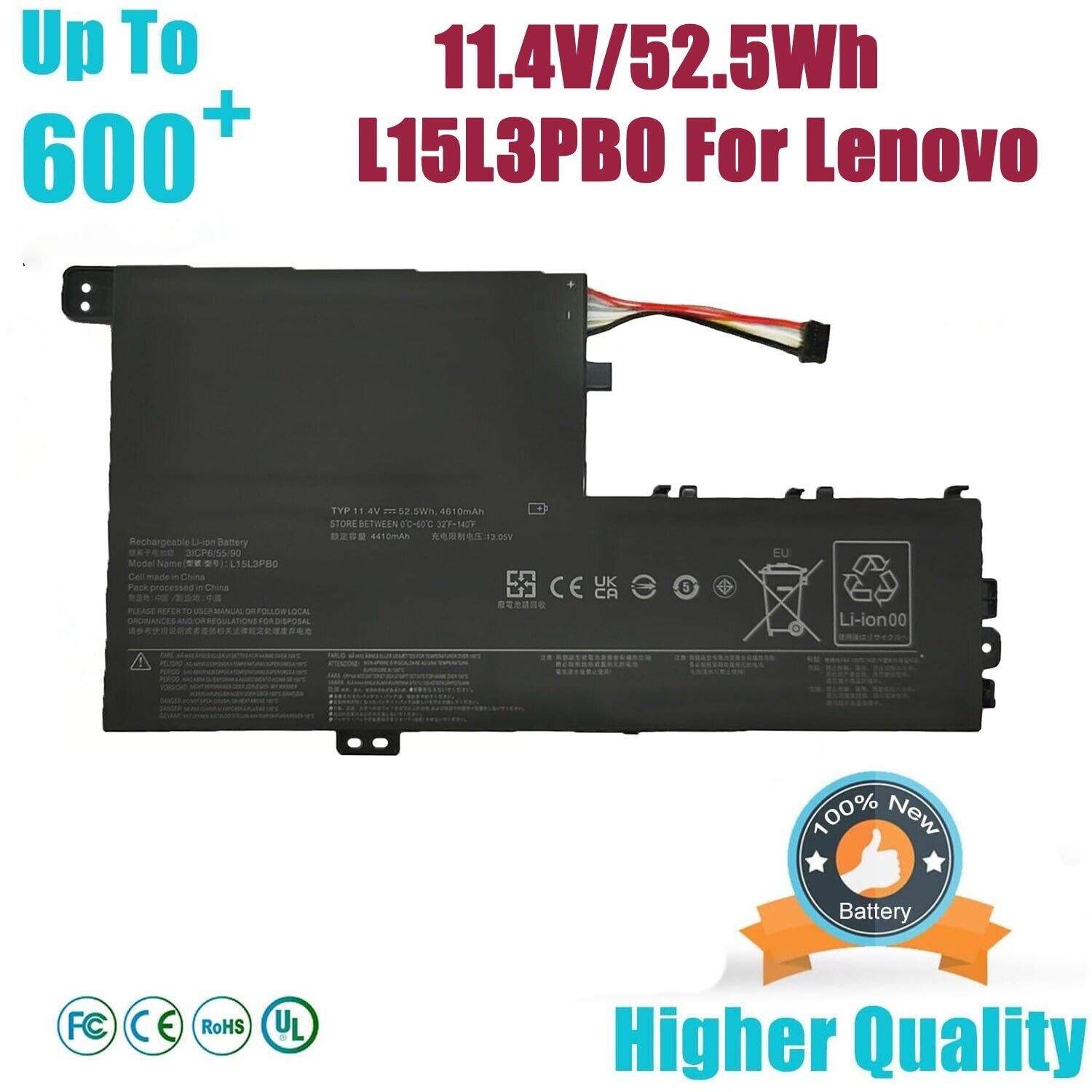 L15L3PB0 L15C3PB1 Battery for Lenovo Flex 5 1470 1570 IdeaPad 320S-14IKB 52.5Wh